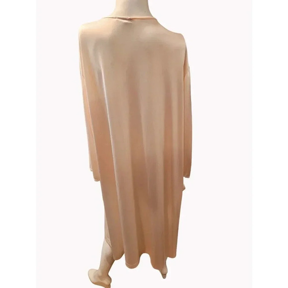 Vtg 70s Vanity Fair  Pink Button Front Robe Nightgown Long Sleeve Lace  XXL - Picture 2 of 9